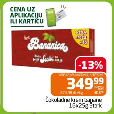 Čokoladne krem banane 16x25g Stark