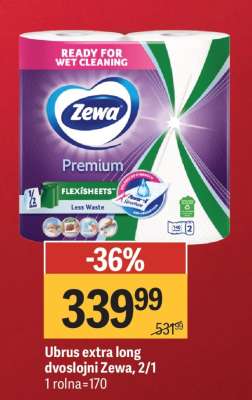Ubrus extra long dvoslojni Zewa, 2/1