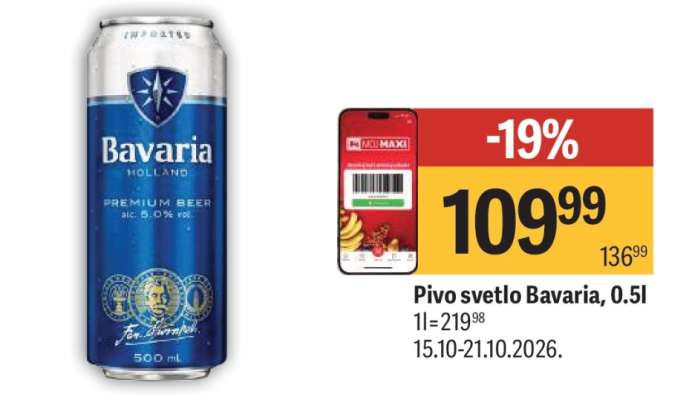 Pivo svetlo Bavaria 0.5l