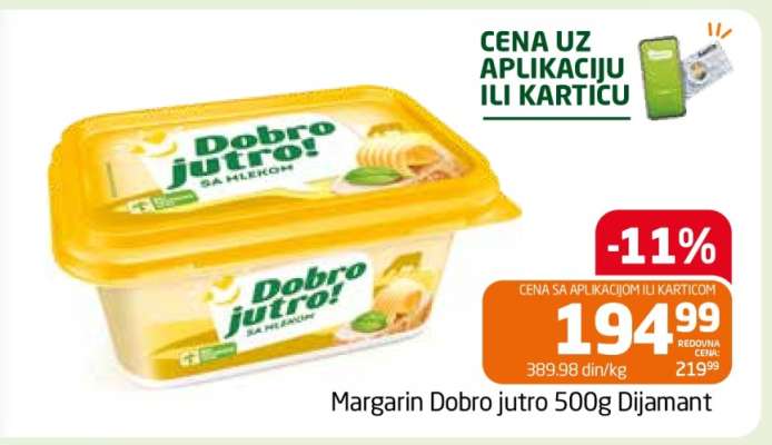 Margarin Dobro jutro 500g Dijamant