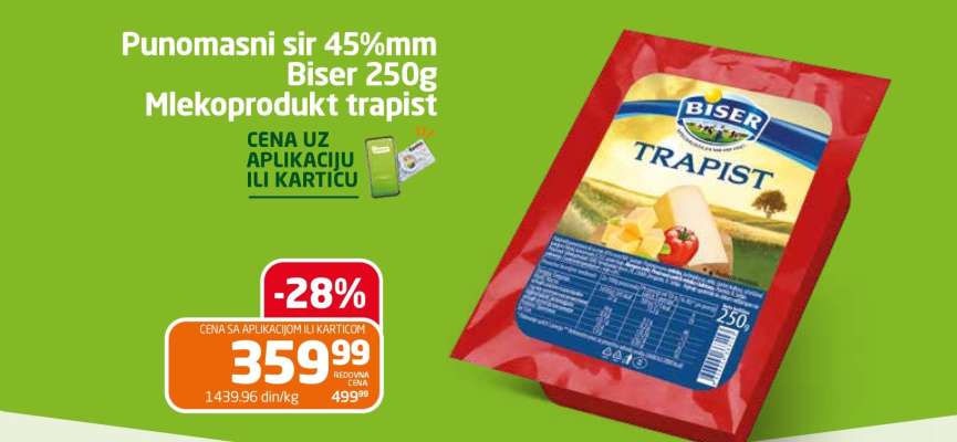 Punomasni sir 45%mm Biser 250g