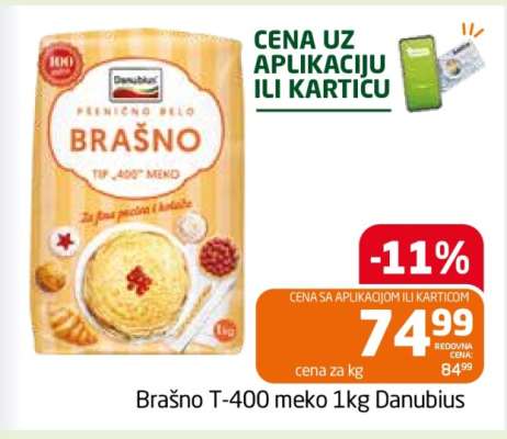 Brašno T-400 meko 1kg Danubius
