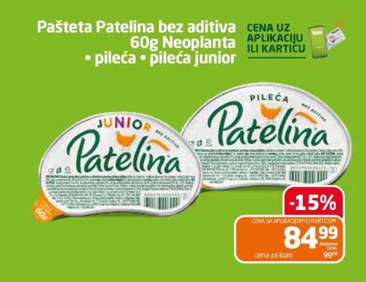 Pašteta Patelina bez aditiva 60g Neoplanta