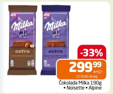 Čokolada Milka 190g