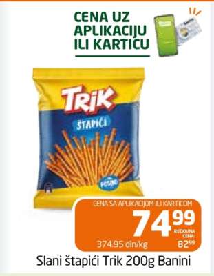 Slani štapići Trik 200g Banini
