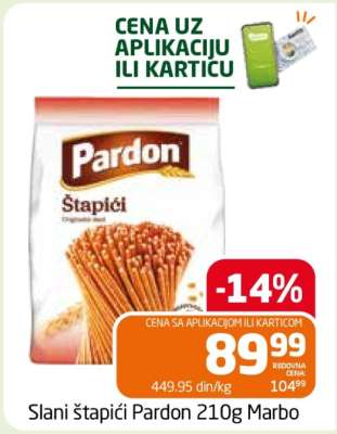 Slani štapići Pardon 210g Marbo
