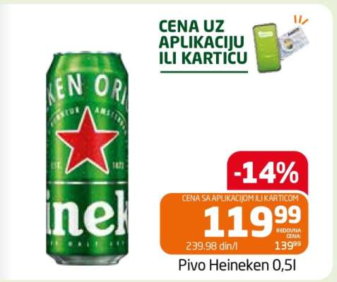 Pivo Heineken 0,5l