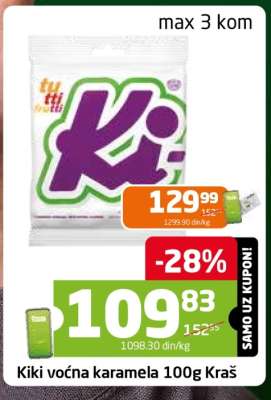 Kiki voćna karamela 100g Kraš
