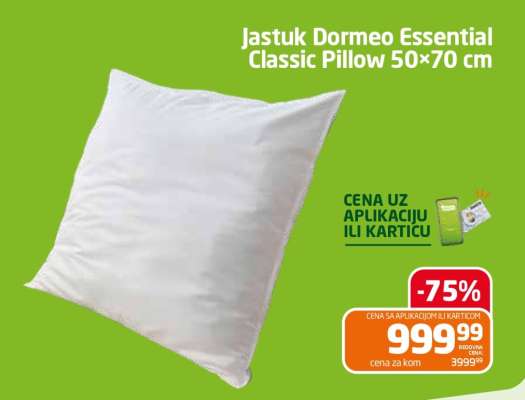 Jastuk Dormeo Essential Classic Pillow 50×70 cm