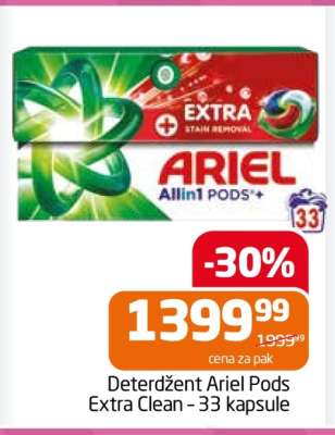 Deterdžent Ariel Pods Extra Clean - 33 kapsule