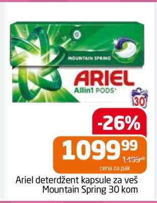 Ariel deterdžent kapsule za veš Mountain Spring 30 kom