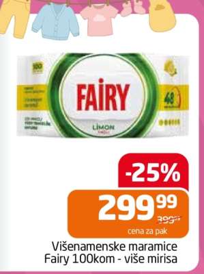 Višenamenske maramice Fairy 100kom - više mirisa