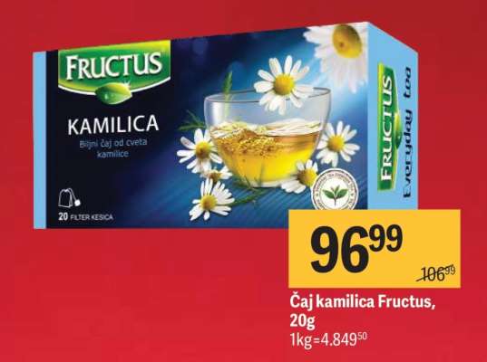 Čaj kamilica Fructus, 20g