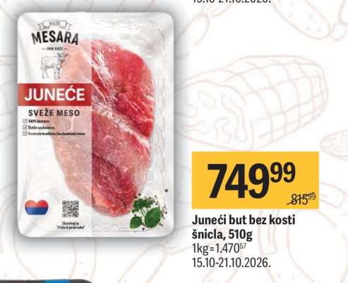 Junečí but bez kostí šnicla, 510g