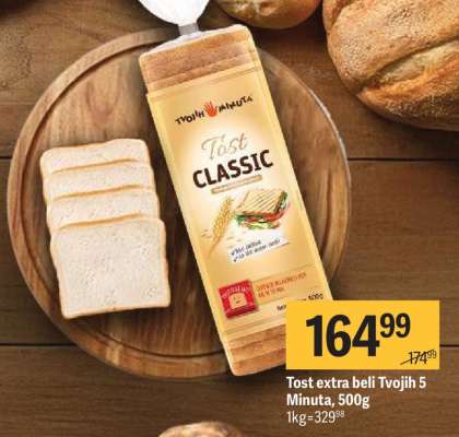 Tost extra beli Tvojih 5 Minuta 500g