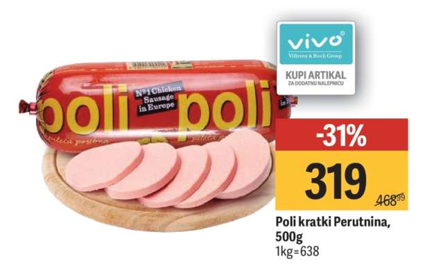 Poli kratki Perutnina 500g