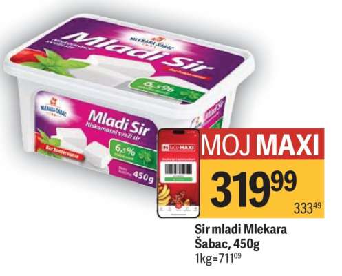 Sir mladi Mlekara Šabac 450g