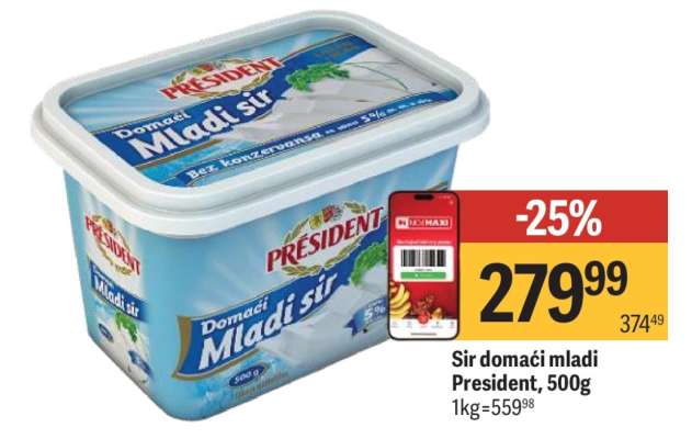 Sir domaći mladi President 500g