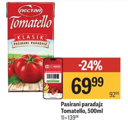 Pasirani paradajz Tomatello 500ml