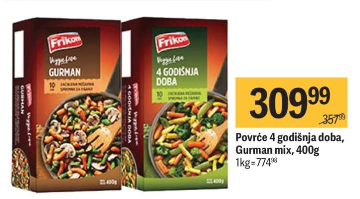 Povrće 4 godišnja doba, Gurman mix, 400g