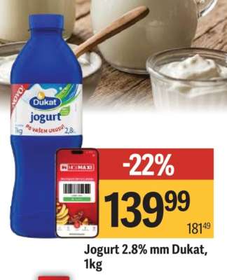 Jogurt 2,8% mm Dukat, 1kg