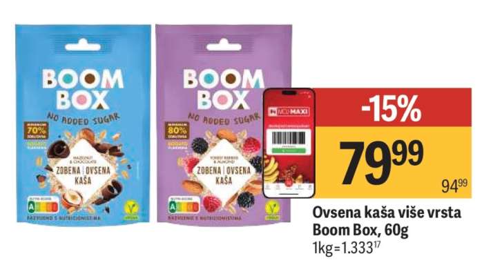 Ovsena kaša više vrsta Boom Box , 60g