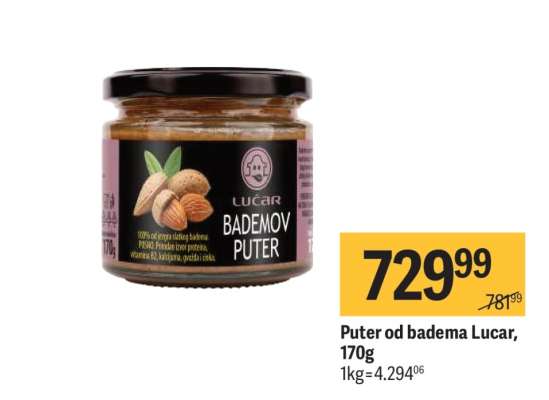 Puter od badema Lucar, 170g