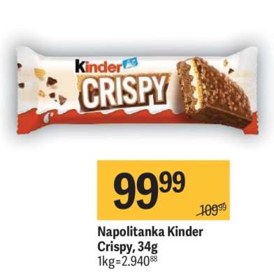 Napolitanka Kinder Crispy, 34g
