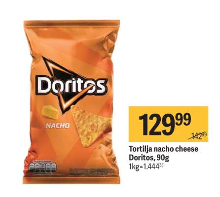 Tortilja nacho cheese Doritos, 90g