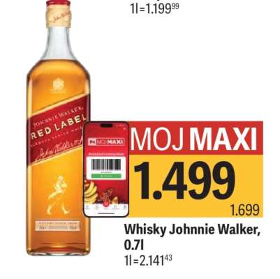 Whisky Johnnie Walker, 0,7l