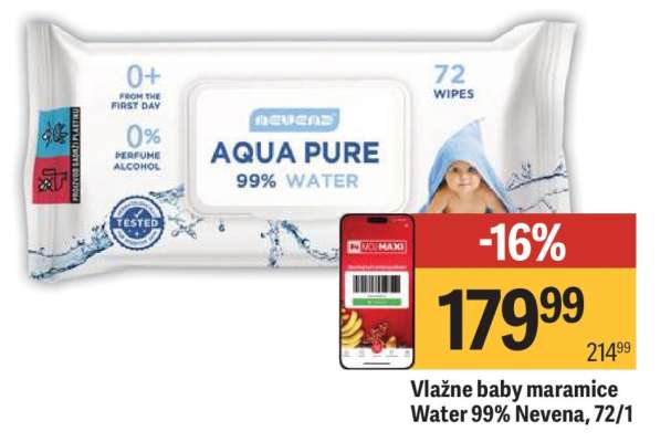 Vlažne baby maramice Water 99 Nevena 72/1