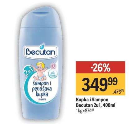Kupka i šampon Becutan 2u1, 400ml