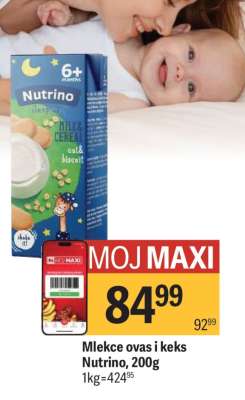 Mlekce ovas i keks Nutrino 200g