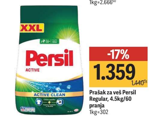 Prašak za veš Persil Regular, 4.5kg/60 pranja