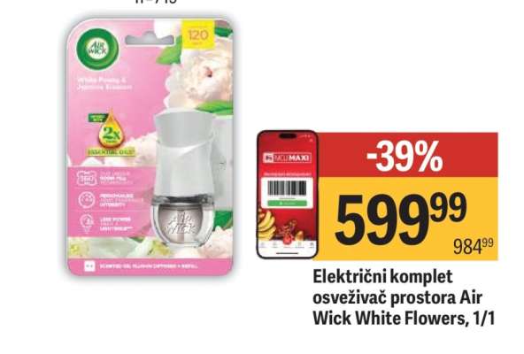 Električni komplet osveživač prostora Air Wick White Flowers, 1/1