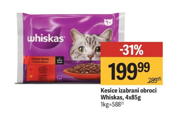 Kesice izabrani obroci Whiskas 4x85g