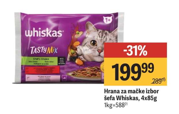 Hrana za mačke Izbor šefa Whiskas, 4x85g