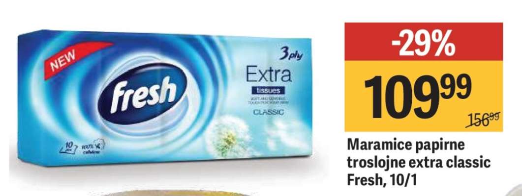 Maramice papirne troslojne extra classic Fresh, 10/1