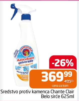 Sredstvo protiv kamenca Chante Clair Belo sirće 625ml