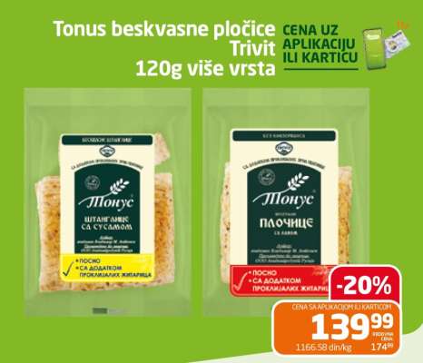 Tonus beskvasne pločice Trivit
