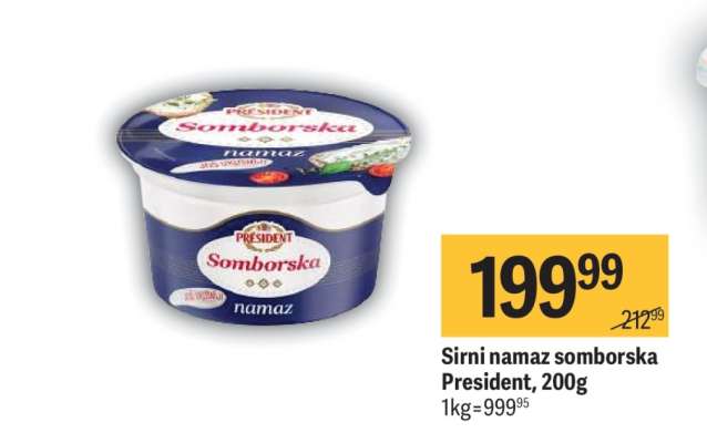Sirni namaz somborska President, 200g