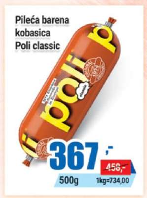 Pileća barena kobasica Poli classic