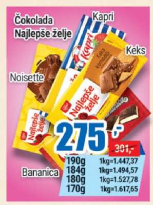 ČOKOLADA NAJLEPŠE ŽELJE