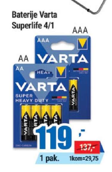 Baterije Varta Superlife 4/1