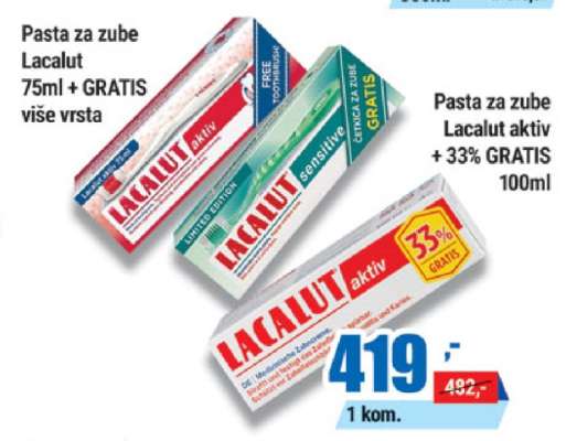 Pasta za zube Lacalut aktiv + 33% GRATIS