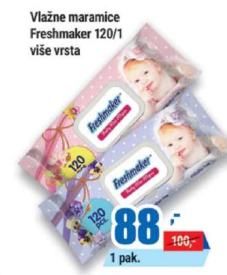 Vlažne maramice Freshmaker 120/1