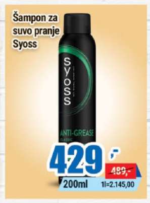 Šampon za suvo pranje Syoss
