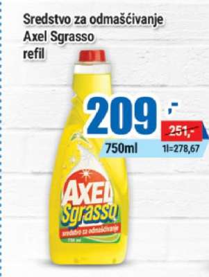 Sredstvo za odmašćivanje Axel Sgrasso refil
