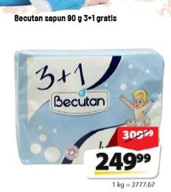 Becutan sapun 90 g 3+1 gratis