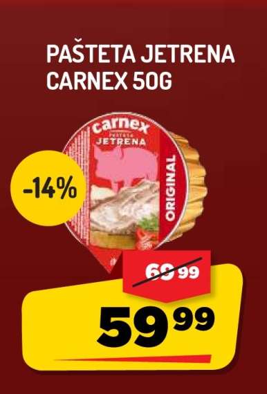 PAŠTETA JETRENA CARNEX 50g
